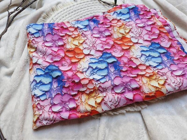 Katoenen tricot 2mx1.4m bloemenprint paintedlook