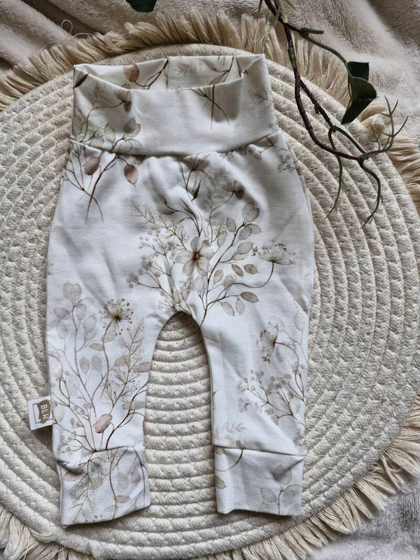 Harembroekje 50 beige bloemenprint