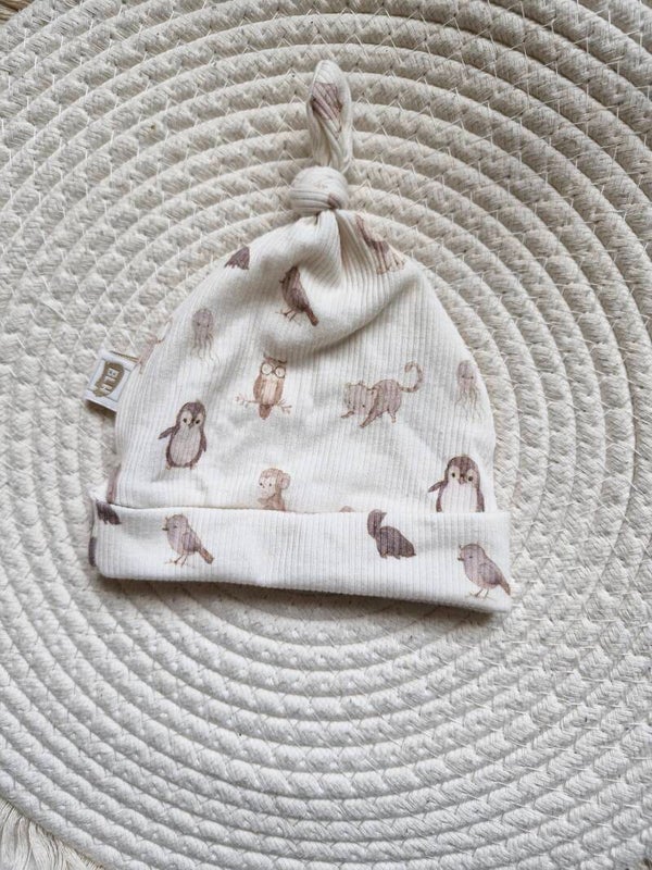 Knoopmutsje newborn baby diertjes rib