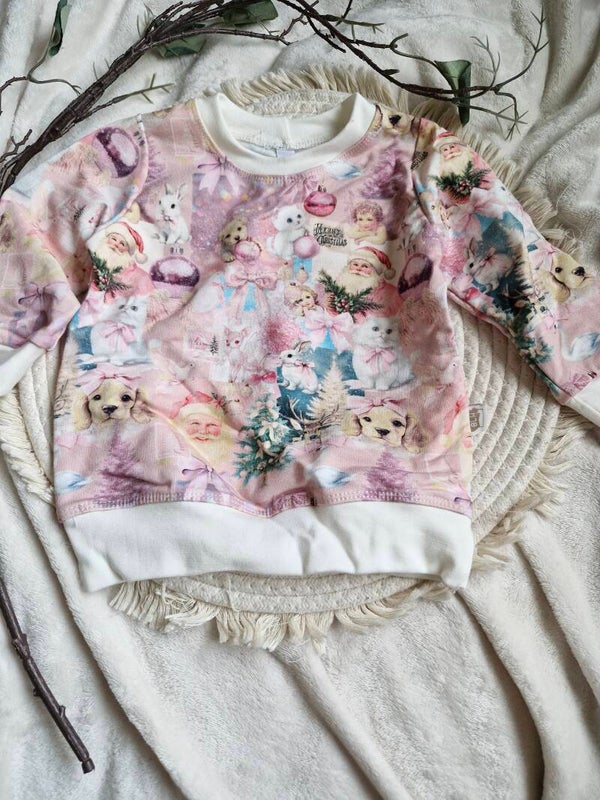 Kerst trui 80 pink