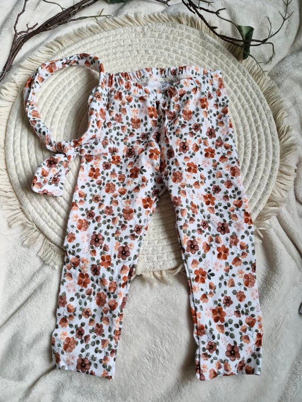 Legging 80 met haarbandje bloemenprint