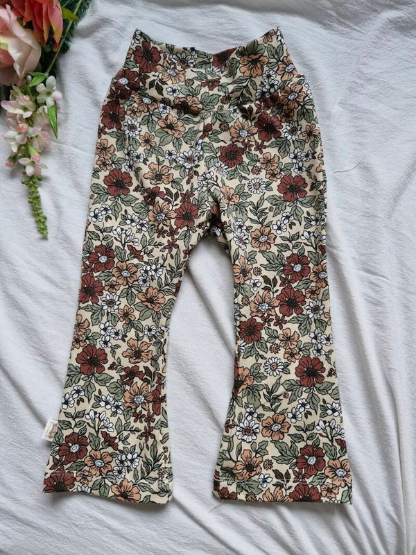Flare 86 botergeel bloemenprint