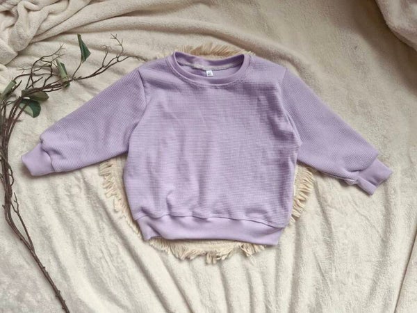 Lila vintage sweater wafel tricot maat 86