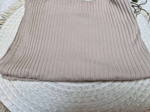 50cm x110cm brede rib tricot licht taupe