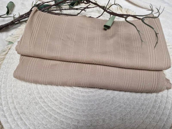 Rib tricot donker beige