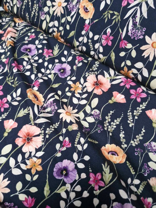 Sale Harembroekje zwart met bloemen