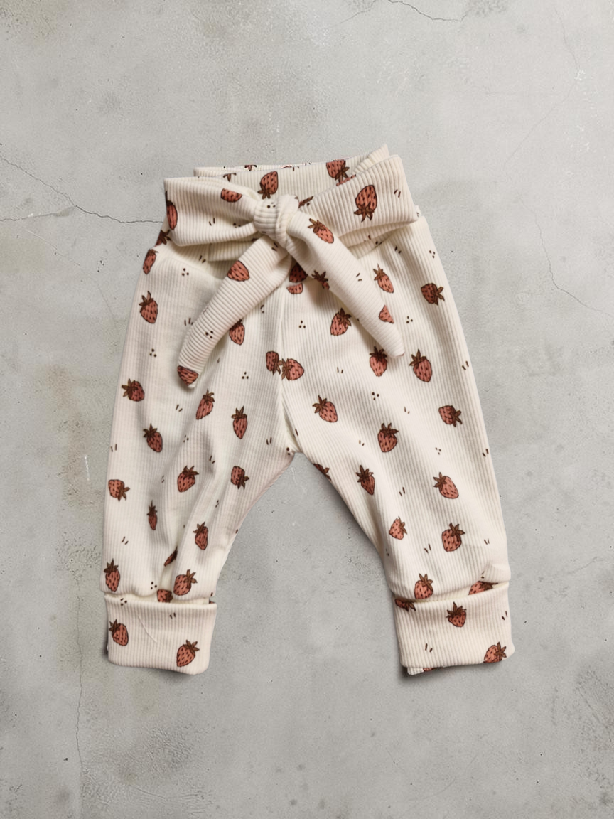 Belt pants diverse printjes rib tricot