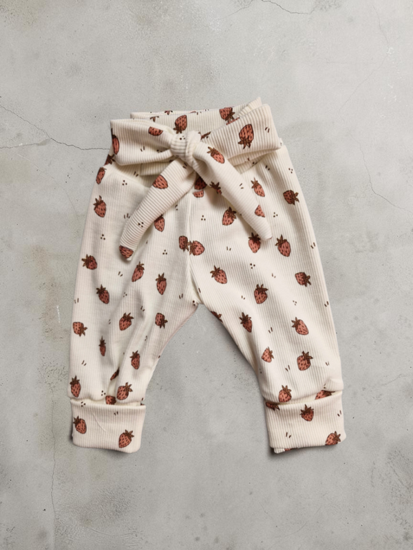 Belt pants diverse printjes rib tricot
