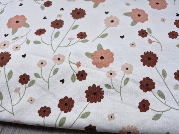 75cm katoenen tricot  bloemenprint