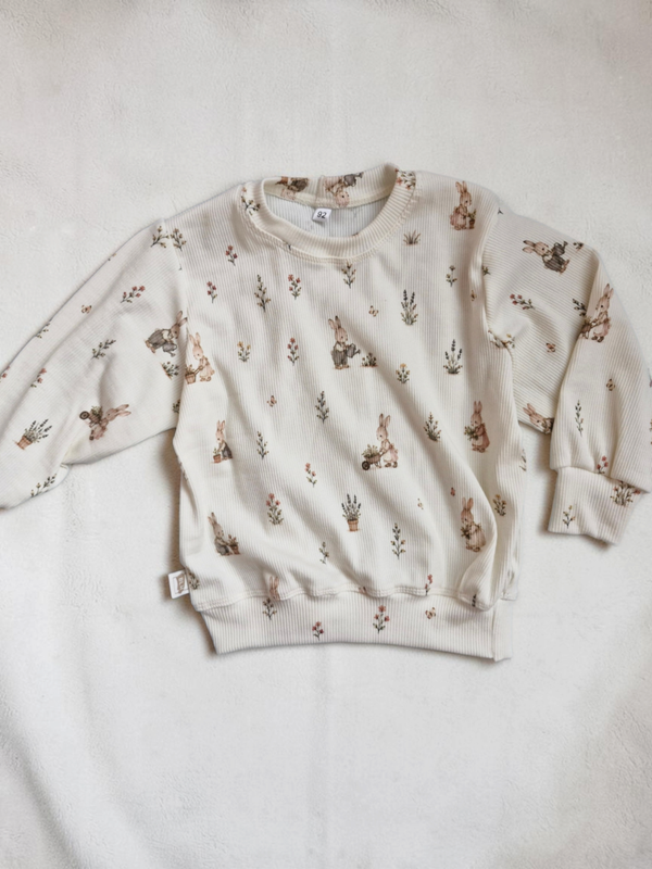Vintage sweater in print ribtricot