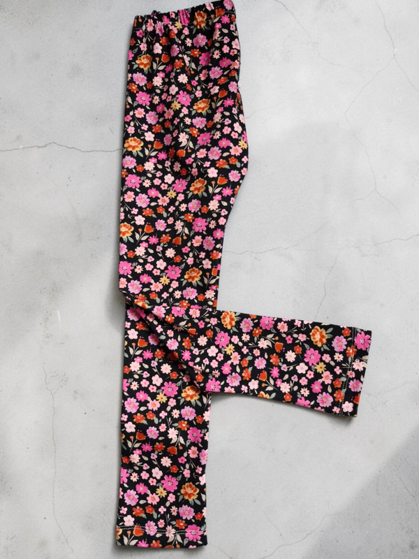 Legging 116 donker bloemenprint