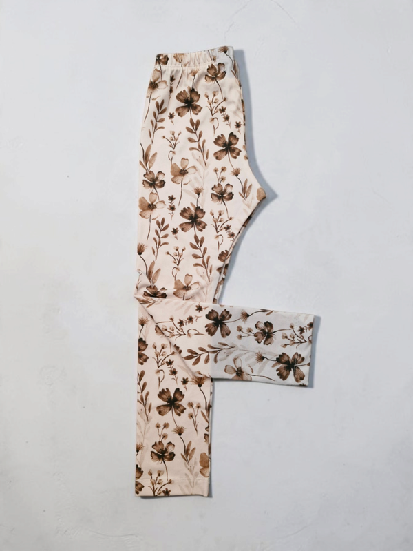 Legging floral brown