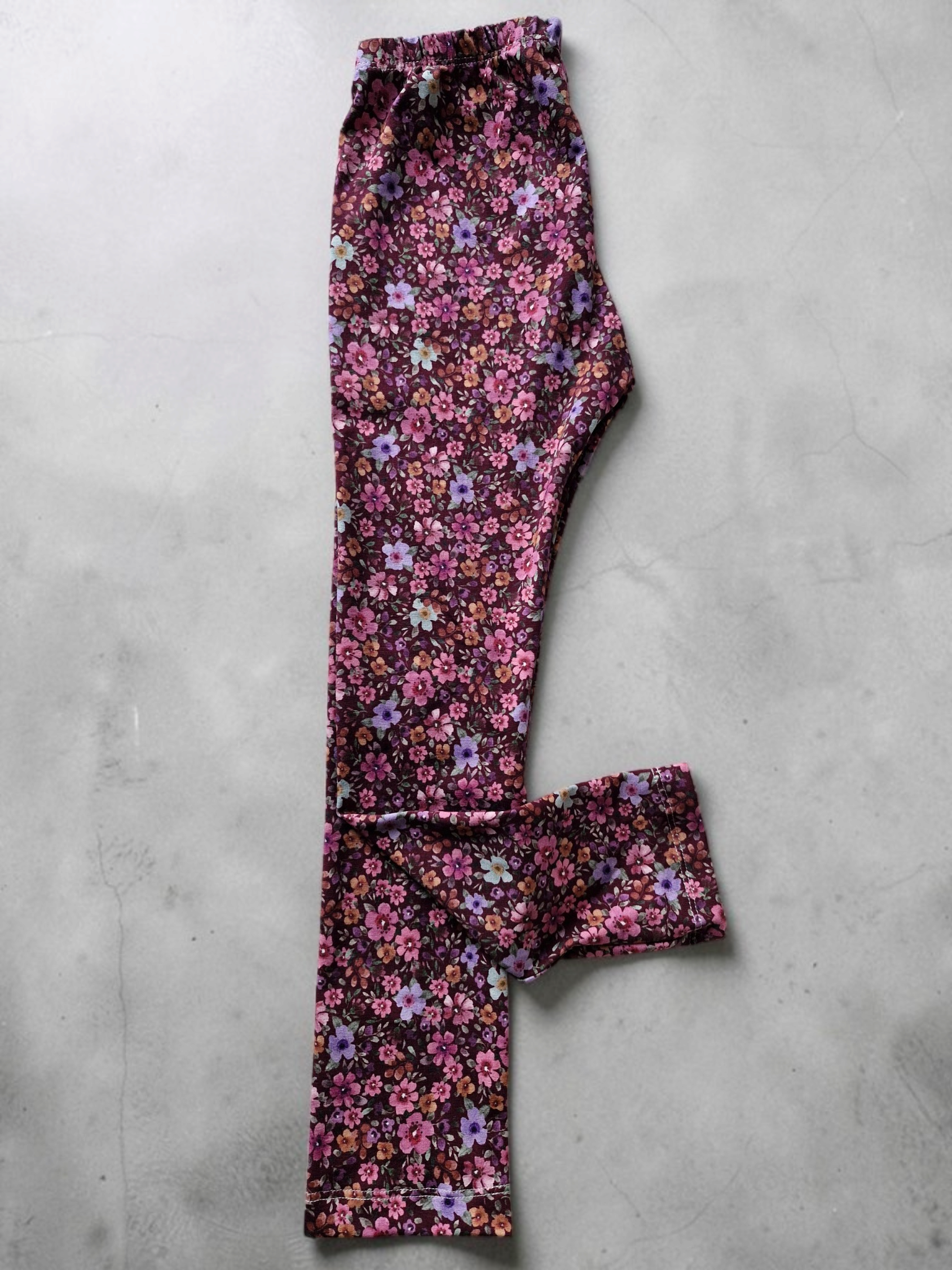 Legging 116 flowers brown pink