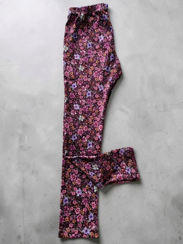 Legging 116 flowers brown pink