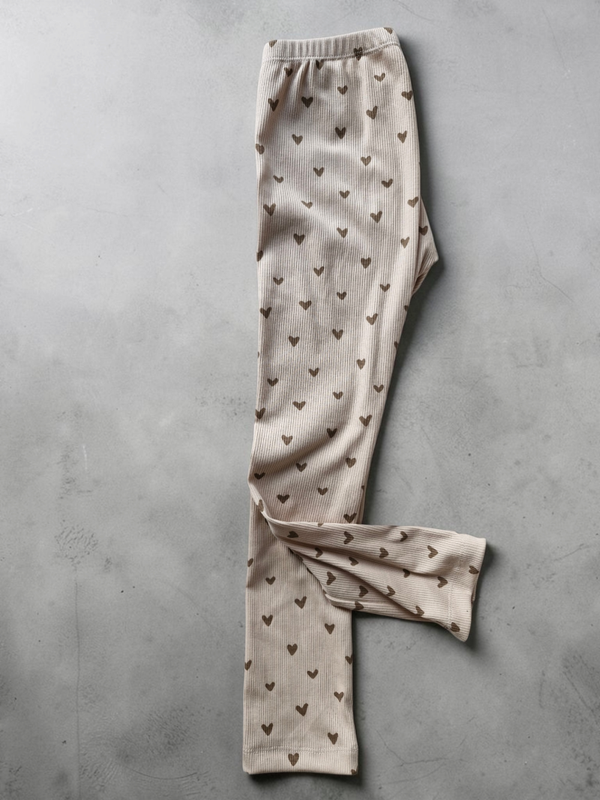 Legging 116 hartjes rib