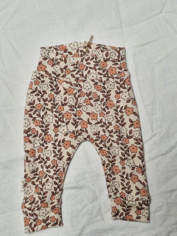 Harembroekje rib bloemenprint