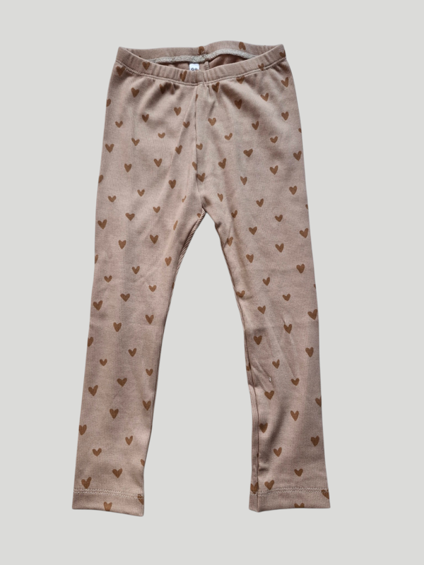 Legging 98 rib hartjes roze
