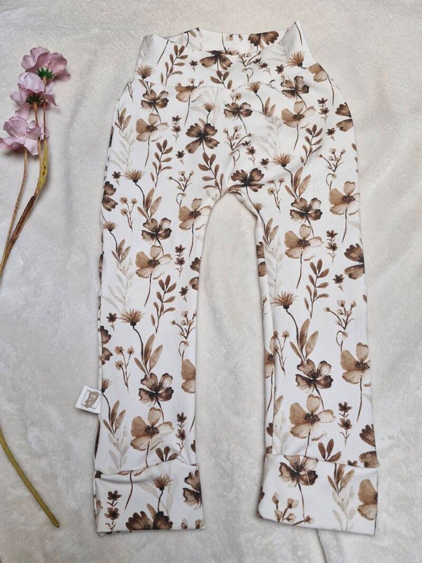 Harembroekje 92 bruin bloemenprint
