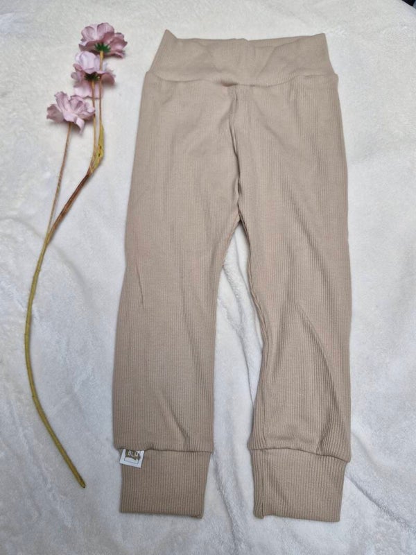 Legging broekje 92 beige rib