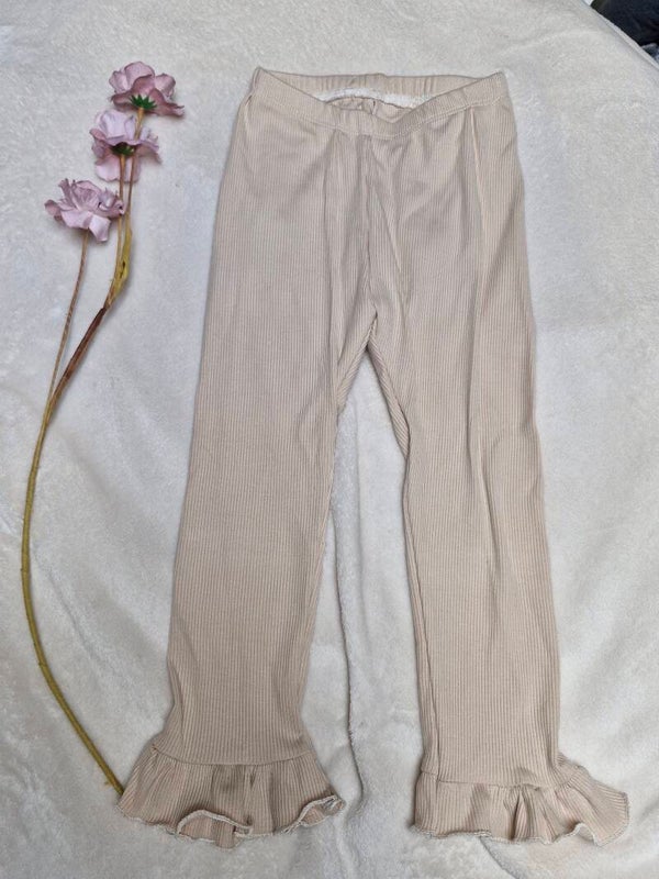 Legging beige 92 met ruffles