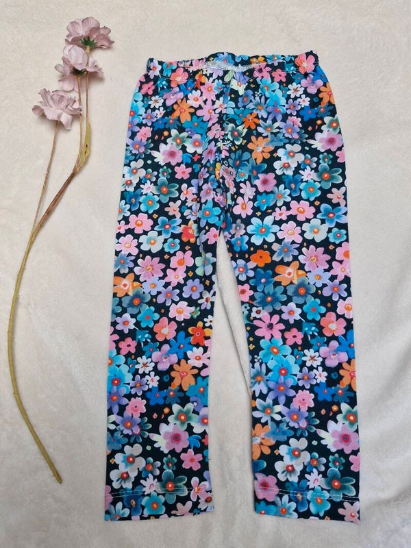 Legging 92 blauwe bloemenprint