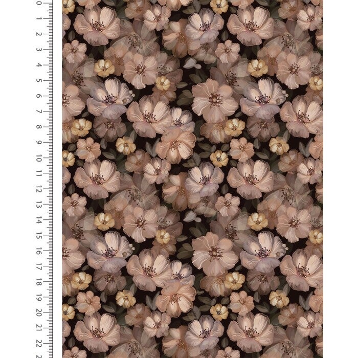 Harembroekje bloemenprint bruin