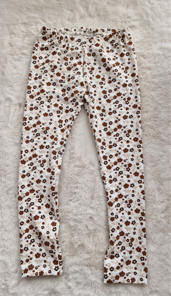 Legging 110 mini bruine bloemenprint
