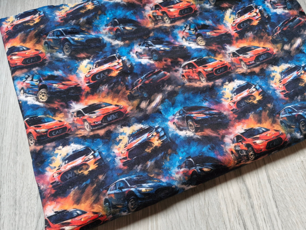 Coupon katoen tricot auto 1mx1.4m