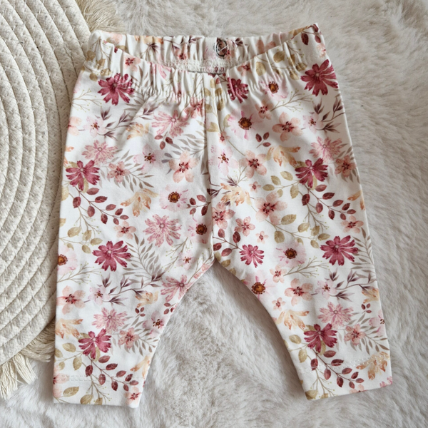 Legginn 50/56 floral pink