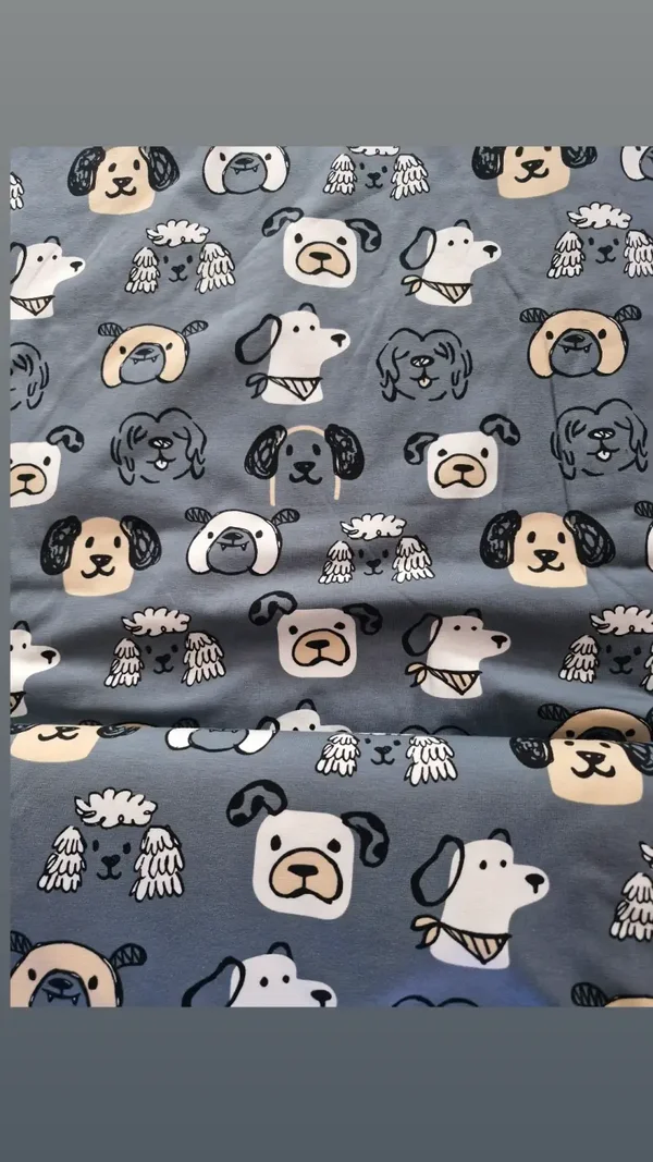 Coupon katoenen tricot hondjes