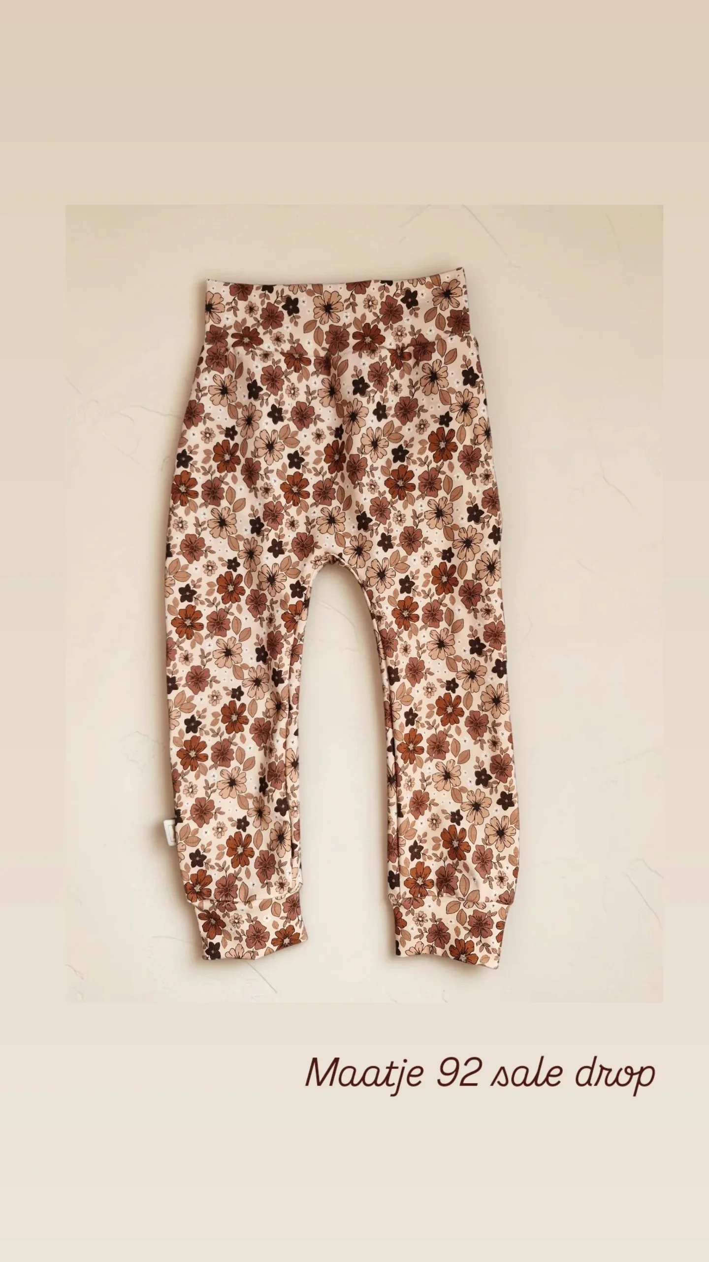Harembroekje 92 bruine bloemenprint