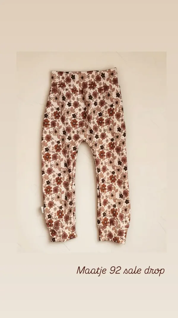 Harembroekje 92 bruine bloemenprint