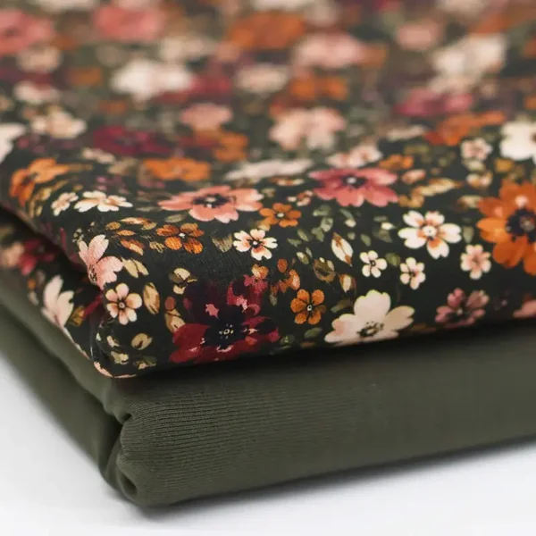 Harembroekje bloemenprint donker groen
