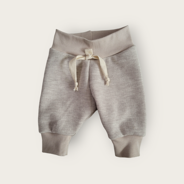 Broekje waffle tricot beige melange