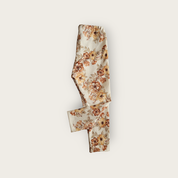 Legging Franse bloemen cacao