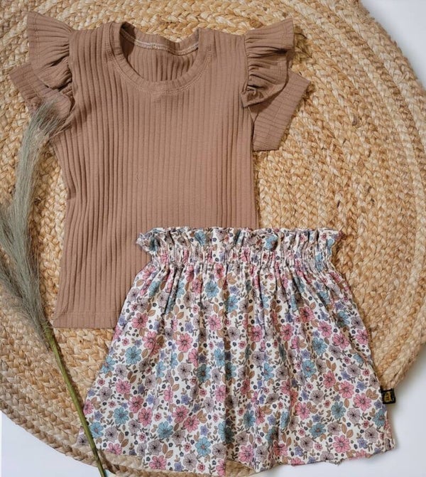 Rimpelrokje met ruffle t shirt