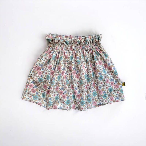 Paperbag rokje  bloemen vintage roze