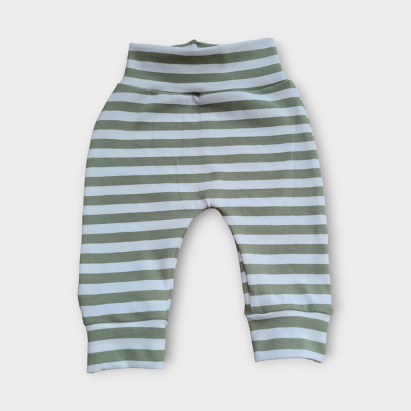 Broekje 56 streepjes groen/offwhite
