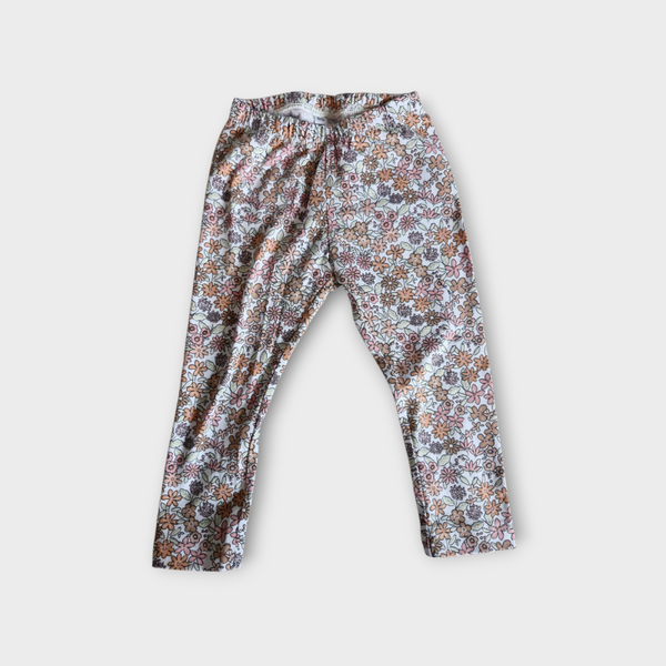Legging 86 witte zomers bloemen
