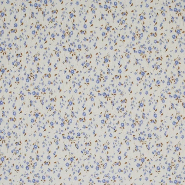 Wikkelshirtje rib blauw bloemenprintje