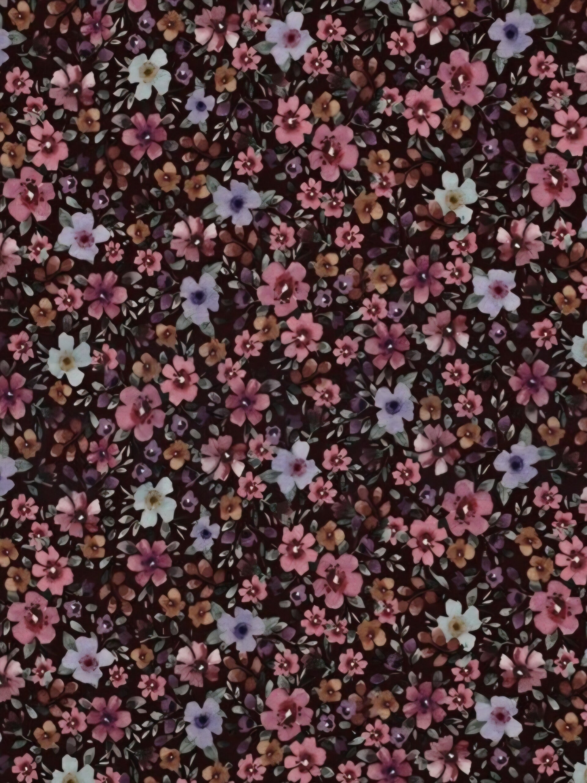 Rokje brown pink flowers