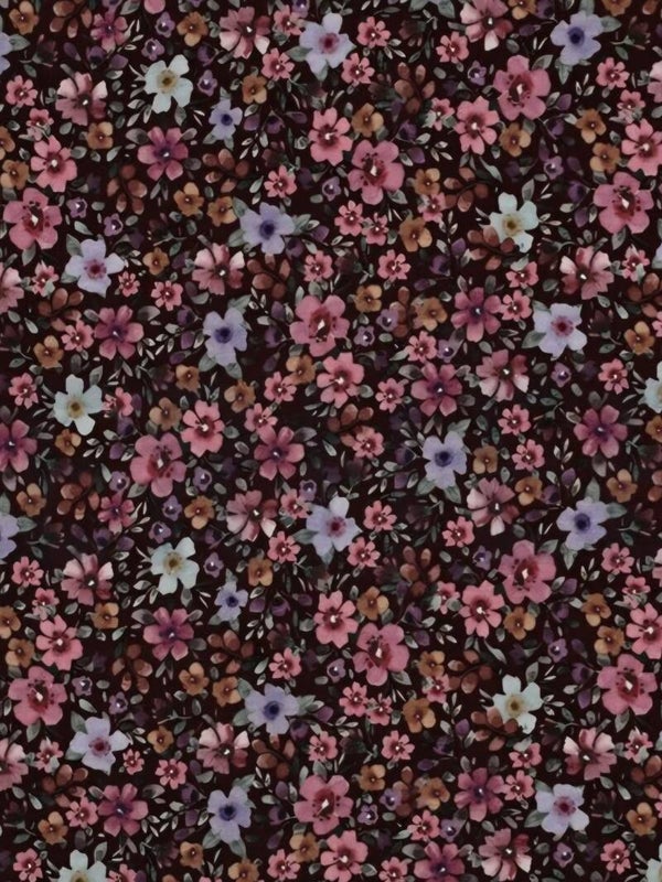 Rokje brown pink flowers