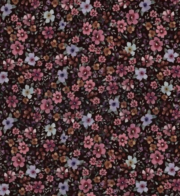 Harembroekje bloemenprint bruin roze