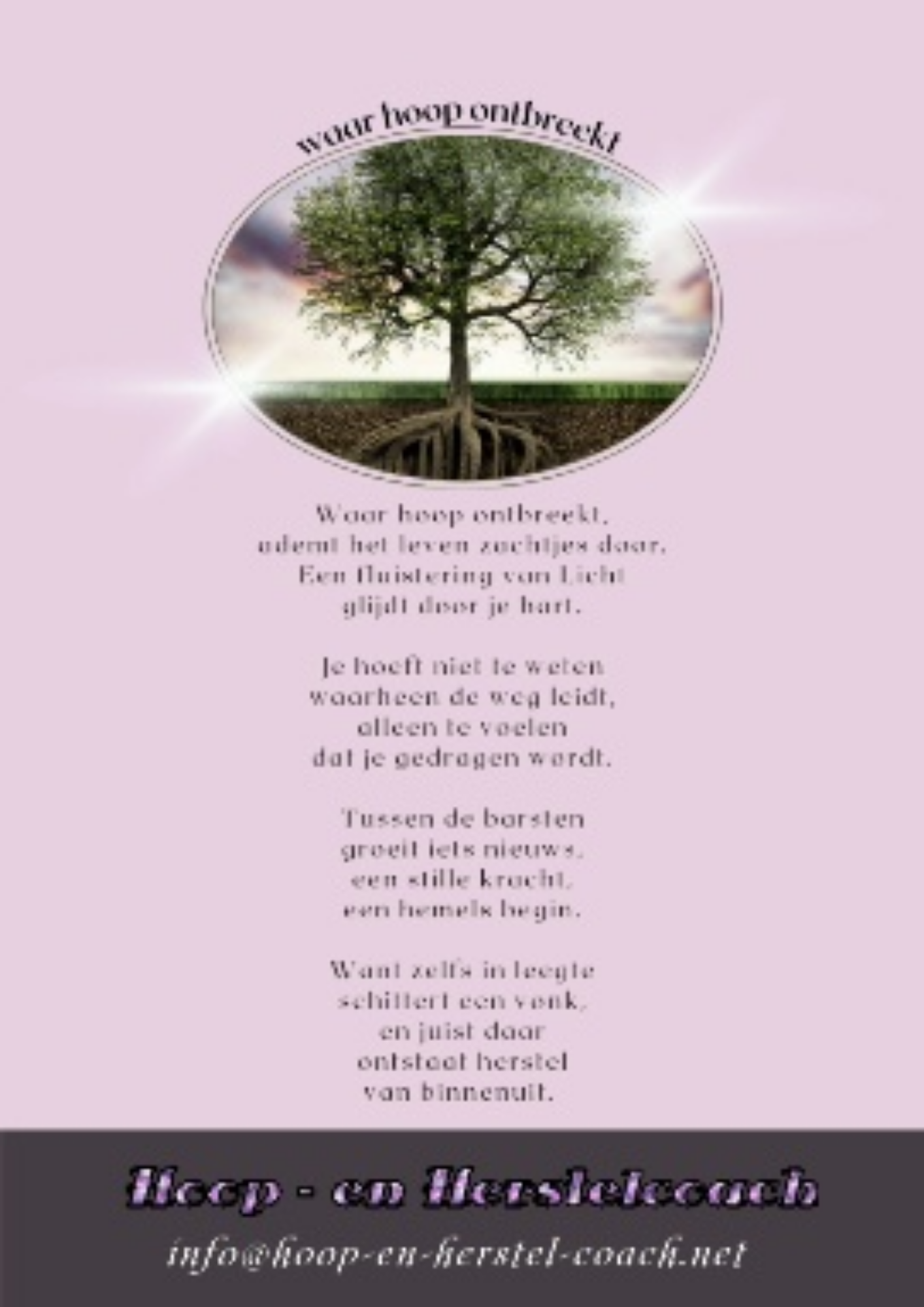 Waar hoop ontbreekt begint herstel van binnenuit