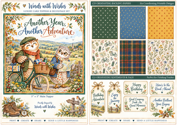 Owl Birthday Adventures Decoupage Kit