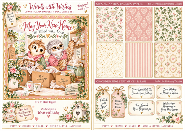Owl  New Home filled with love Decoupage Kit