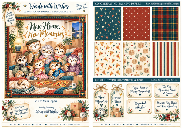 Owl  New Home Gathering Decoupage Kit