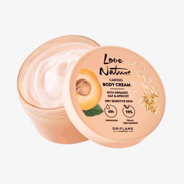 Love Nature Caring Body Cream Organic Oat & Apricot 200ml