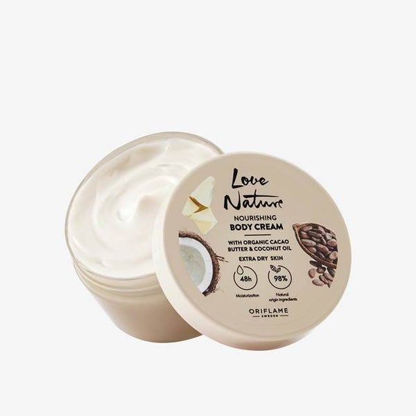 Love Nature Body Cream Organic Cacaobutter & Coconut Oil 200ml