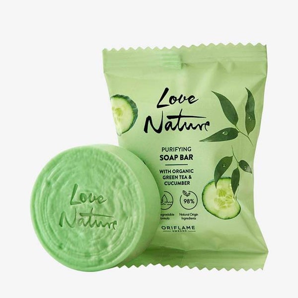 Love Nature Purifying Soap bar Organic Green Tea & Cucumber 75g